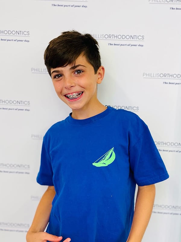 Boy with braces at Hugh R. Phillis, DMD, PA in Nashua, NH